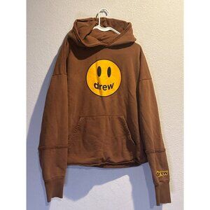 Drew House LARGE Deconstructed Pullover Mascot Hoodie Brown Beiber